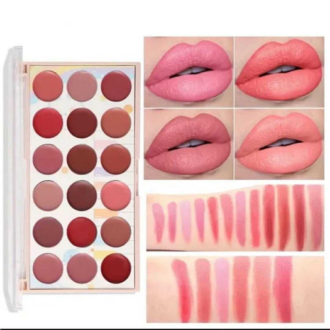 Moccallure Professional 18-Color Lipstick Kit – Long-Lasting Hydrating Lip Makeup Set