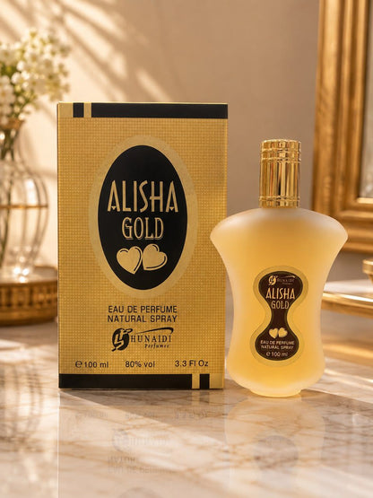Alisha Gold Eau De Perfume by Hunaidi Perfumes – Natural Spray 100ml