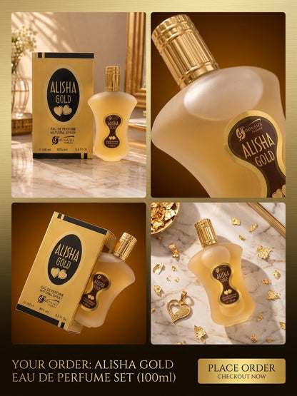 Alisha Gold Eau De Perfume by Hunaidi Perfumes – Natural Spray 100ml