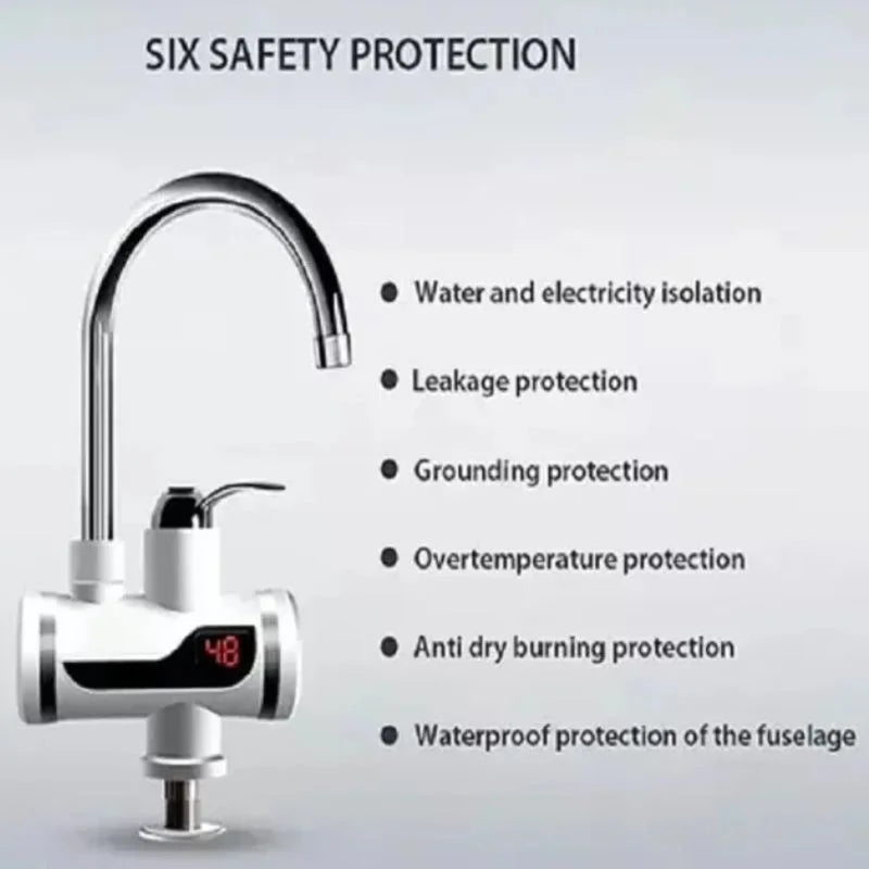 Premium Electric Instant Heating  Faucet  | Digital Temperature Display | Metal handle |  Kitchen & Bathroom Hot Water Tap