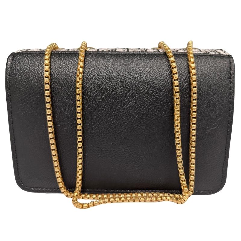 Black | Dior Oblique Canvas & Leather Flap Clutch | Luxury Designer Handbag for Women