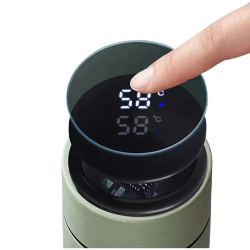LED Temperature Display Water Bottle Stars Design  | Smart Stainless Steel Vacuum 500ml Flask | Random Color